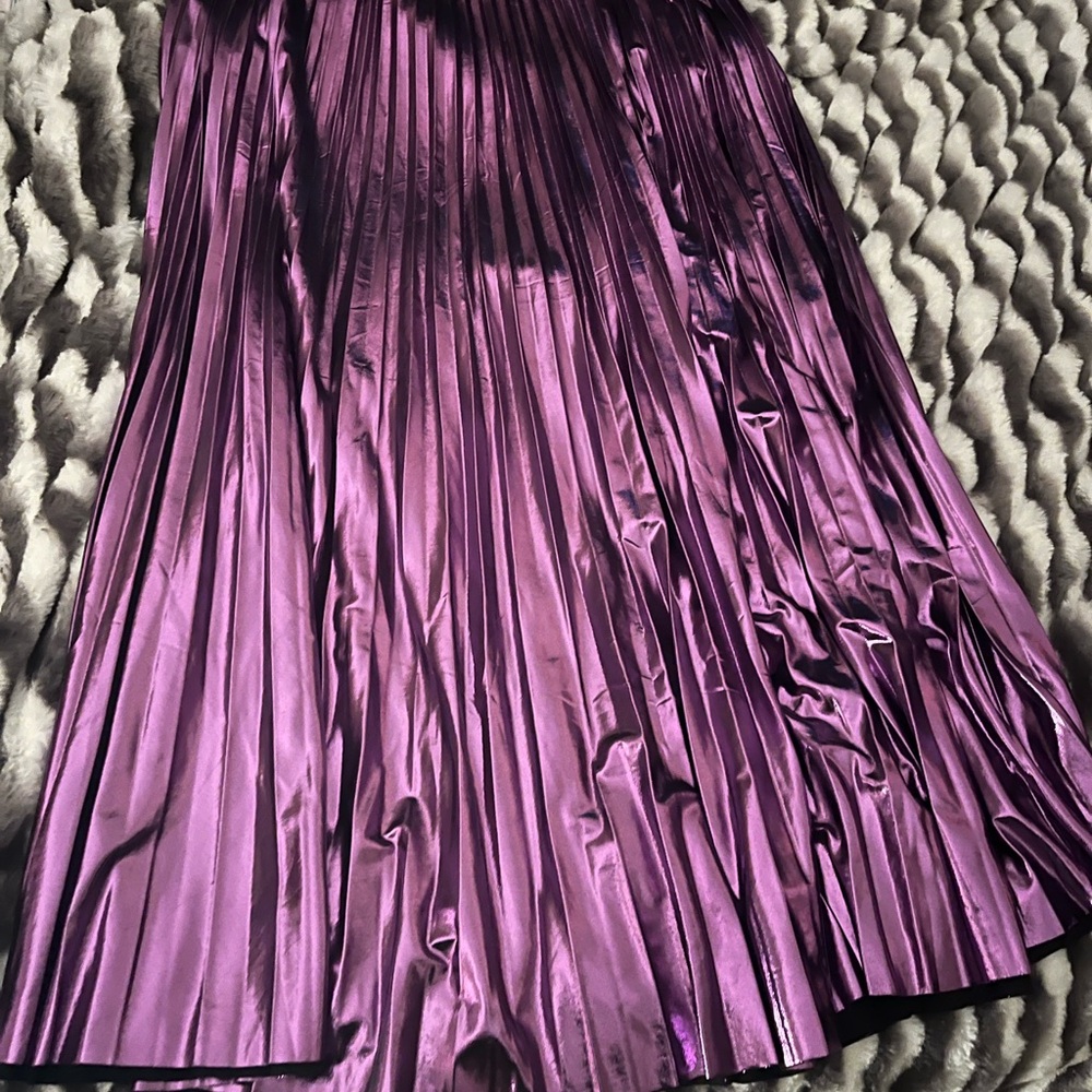 Dressed in LALA Shimmering Purple A-Line Skirt